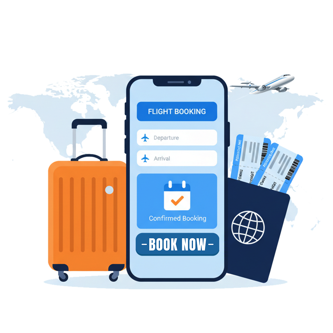 Flight booking API integration with real-time pricing and seat availability.